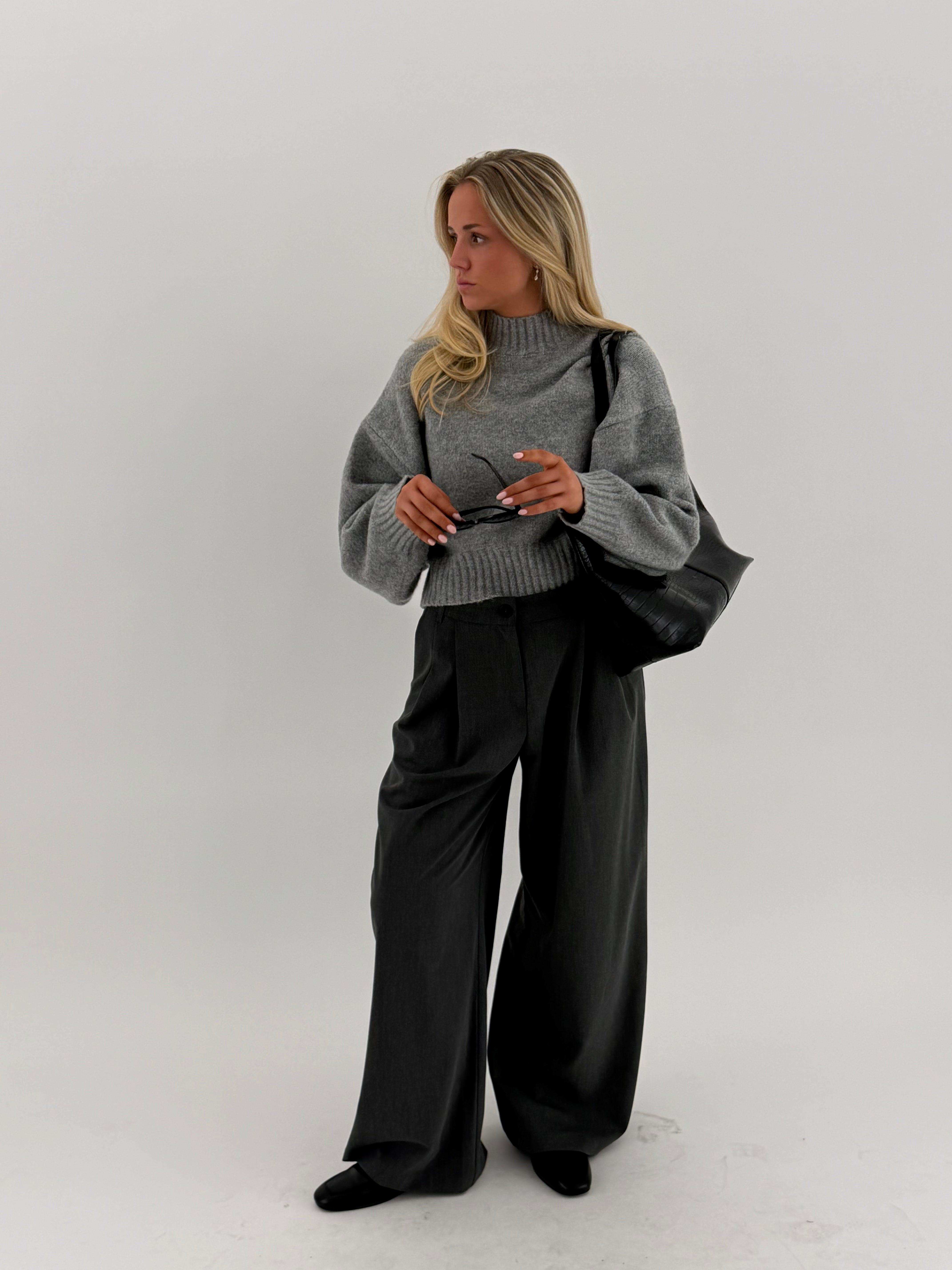 PCAICO Pullover - Medium Grey Melange